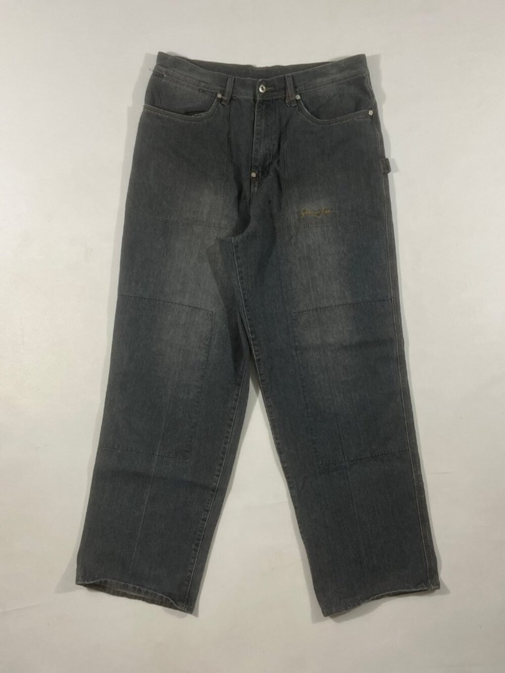 Vintage Y2K Sean John Faded Gray Baggy Carpenter Jeans 38
